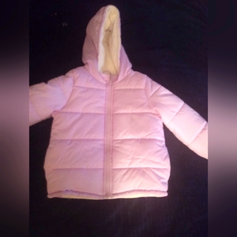 Pink Puffer Jacket with Hood By Carter's, 4T, New W/O Tags